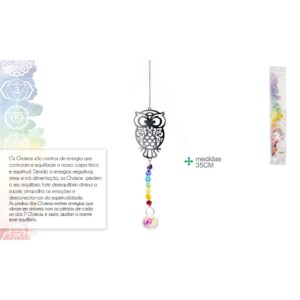 captador de energia pendente com mocho e as pedras das 7 chácaras