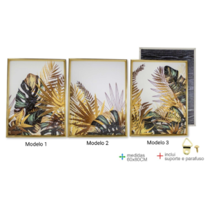 quadro de brilhantes com moldura dourada 60x80cm