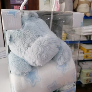 peluche + manta azul