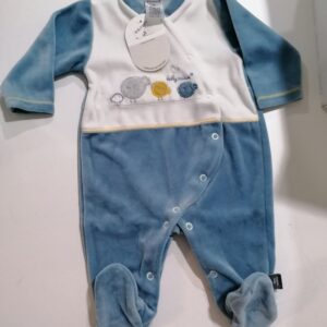 babygro 1 mês azulão veludo