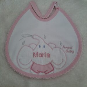 babete bordado rosa