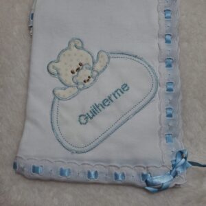 fralda bordada guilherme 100% algodão