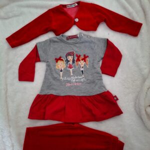 vestido +calças +casaco 3 meses vestido algodão calças e casaco veludo