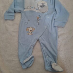 babygro em azul 3 mês 100% algodão