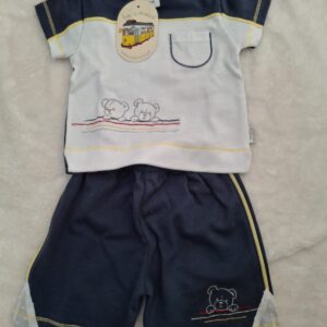 conjunto de calção e blusa 6 meses 100% algodão