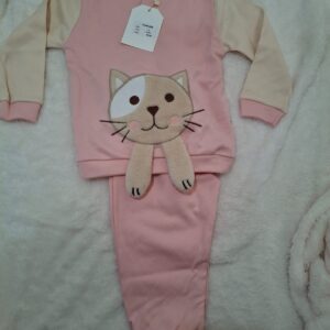 pijama menina 18 meses rosa/bege 100% algodão
