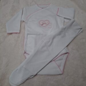 body + calças 1 mês branco 100% algodão