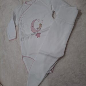 body + calças 1 mês branco 100% algodão