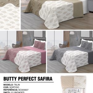 colcha dupla face estampada 240x260 modelo talin