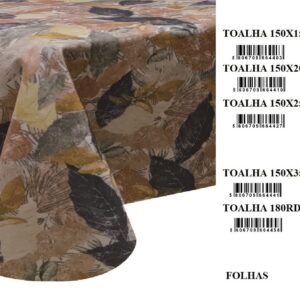 toalha de mesa anti manchas – folhas – escolha seu tamanho