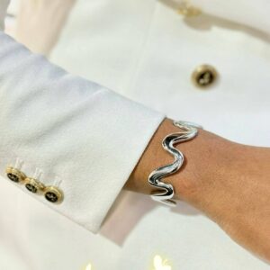 pulseira elegante feminina aço inoxidável prata ou ouro ouro
