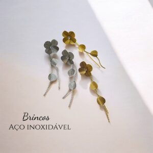 brinco flores elegante em aço inoxidável ouro ou prata