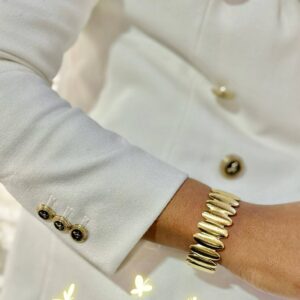pulseira elegante aço inoxidável prata ou ouro